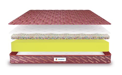 Image of Sleepwell Tarang Ortho 4 Inches Mattress | Queen Size Bed Mattress | Spine Support & Back Care | Durable & Medium Firm | Rebonded Foam | Breathable & Smooth Fabric | 78X60X4 | 3 Yrs Warranty