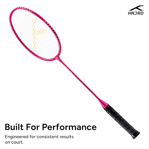 Image of Hundred Powertek 200 Aluminium Badminton Racket Combo, 1 Strung Racket with Full Cover & 3 Aura Nylon Shuttlecocks, Lightweight Shuttle Bats for Match Play