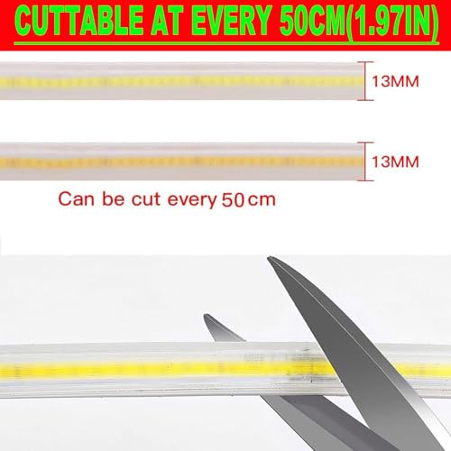 Tira de luces LED COB 5m 110V 3500K regulable miniatura 7