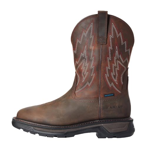 Ariat Men's Big Rig H2O Dark Brown 11" Distressed Brown Top Soft Toe Work Boot2