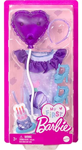 Barbie My First Barbie Clothes, Fashion Pack for 13.5-inch Preschool Dolls, Setwith Mermaid Birthday Accessories & Party Supplies - image 2