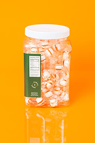 Papa's Puffs Orange Flavored Pure Sugar Candy - Individually Wrapped In Resealable Tub -- Fat-Free, Gluten-Free, Cholesterol-Free - Manufactured In The Usa #TOP3