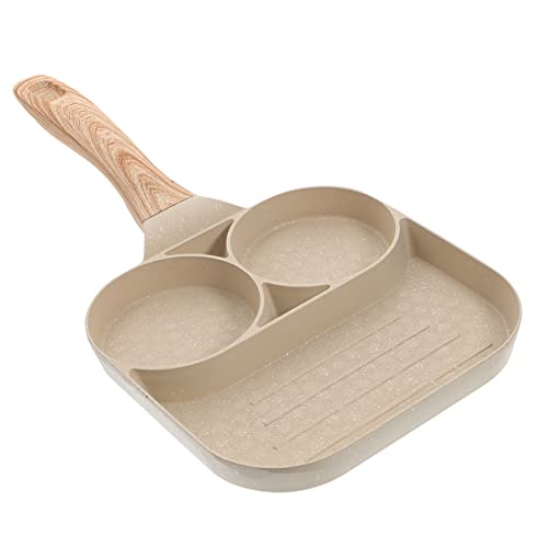 Alipis 1 Juego Sartén Antiadherente Mango para Hacer Huevos y Desayunos para Camping y Cocina de Limpiar Compatible con Cocina de Inducción y Gas