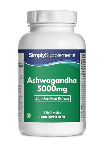 Ashwagandha Extrakt 5000mg - 120 Kapseln - geeignet für Veganer - Versorgung für 2 Monate - SimplySupplements