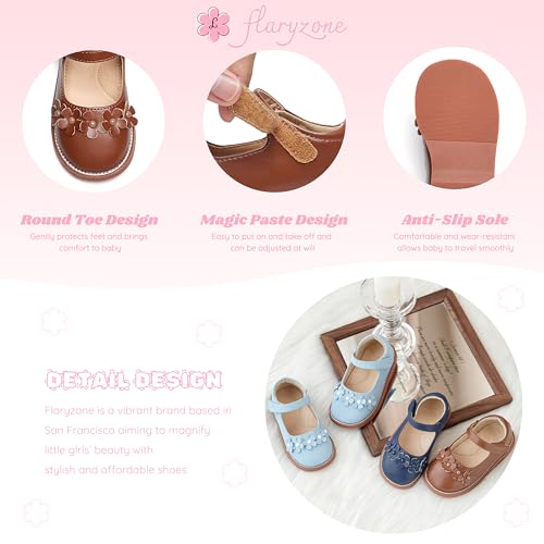 Image of Flaryzone Toddler Little Girl Mary Jane School Uniform Oxfords Flat Dress Shoes