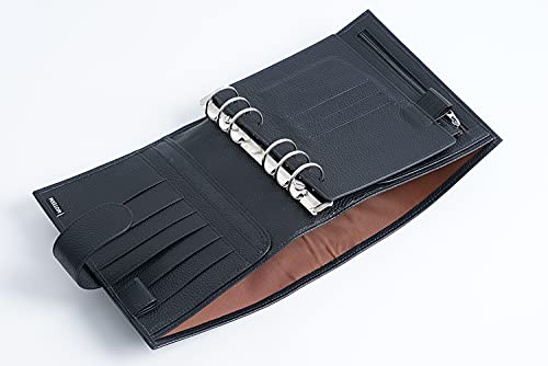 Moterm Personal-Wide Luxe Rings Planner - Genuine Leather Binder Organizer (Pebble-Black, 30Mm Ring) #TOP4