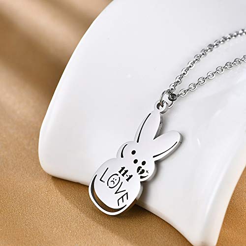 Lil-Peep Necklace Stainless Steel Rapper Pendant Gifts for Young Singer Fans (Silver)2