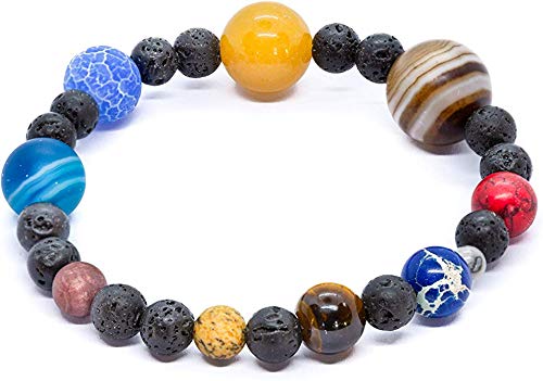 Bracciale Sistema Solare Con Pietre 9 Pianeti - Unisex, Regalo Per Appassionati Di Astronomia