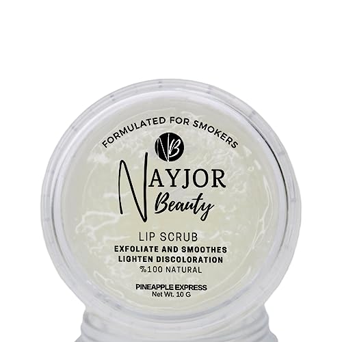 NayjorBeauty Lip Scrub - Soothes, Heals, Balances Even Tone, Adds Moisture for Soft, Smooth, Healthy Lips. Natural Nourishing Aloe, Coconut, Lemon, Rosemary, Jojoba, Apricot, Vitamin E, B3
