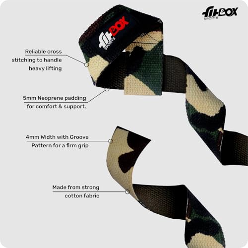 FitBox Sports Store FitBox Sports Combat Lifting Straps, Camo - Image 4