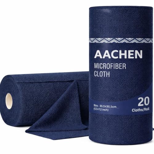 Image of Microfiber Cleaning Cloths, Kitchen Choice 20 Pcs (25 x 25 cm) Microfiber Cloths Roll, Super Absorbent, Washable and Reusable, Microfibers for Car /Window /Kitchen /Glass Polish