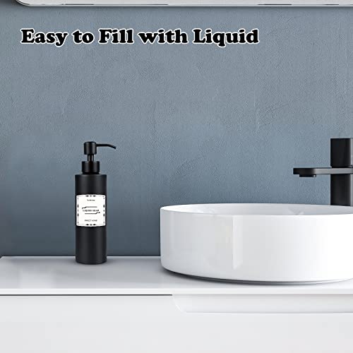 Vugttuon Soap Dispenser, 350 ml, Black Stainless Steel Bottle Soap Dispenser, Shampoo Dispenser, Refillable Pump Dispenser - Image 4