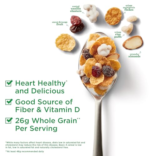 Fiber One Basic 4 Heart Healthy Cereal, Fruit And Nut Fiber Cereal With Whole Grain thumb #2