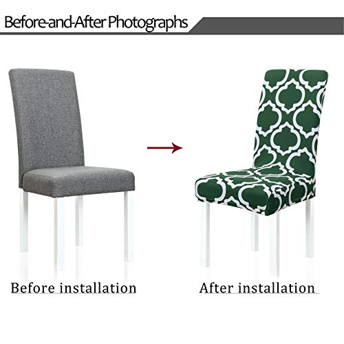 Obstal Stretch Spandex Dining Room Chair Covers – Set Of 4 Universal Removable Washable Chair Seat Slipcovers Protector For Kitchen, Ceremony, Wedding, Banquet, Hotel And Party #TOP3