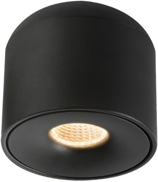 Aisilan LED Ceiling Spotlight 7W Warm White CRI 97 Surface Mounted Downlight Matte Black Aluminum Accent Spot Light Fixture for Corridor Kitchen Living Room Picture Lighting