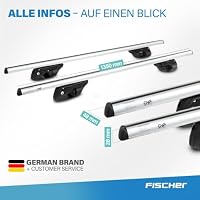 FISCHER Relingträger TopLine XL, für Fahrradträger, Dachboxen oder als Skihalter, für offene Dachrelinge, Aluminium, Tragkraft 90 kg, vormontiert, inklusive Schloss, Barrenstärke 45 x 28 mm, Barrenlänge 135 cm – Ansicht 8
