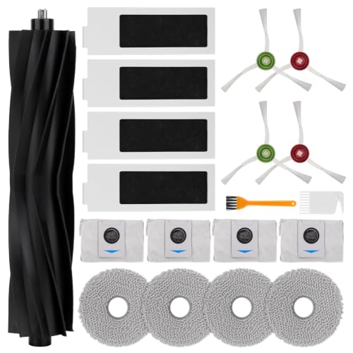 Image of Replacement Parts for ECOVACS DEEBOT T20 Omni / T20e Omni / T20 Max / T20 Pro robot vacuum cleaner - Spare Accessories Kit Include 1 Main Brush 4 Side Brush 4 Filter 4 Mop Pad 4 Dust bag