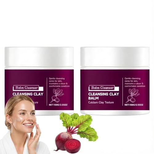 Mascarilla facial de arcilla limpiadora, limpieza profunda, mascarilla limpiadora exfoliante suave, bálsamo facial multiusos, crema de limpieza facial para uso diario y semanal (2 unidades)