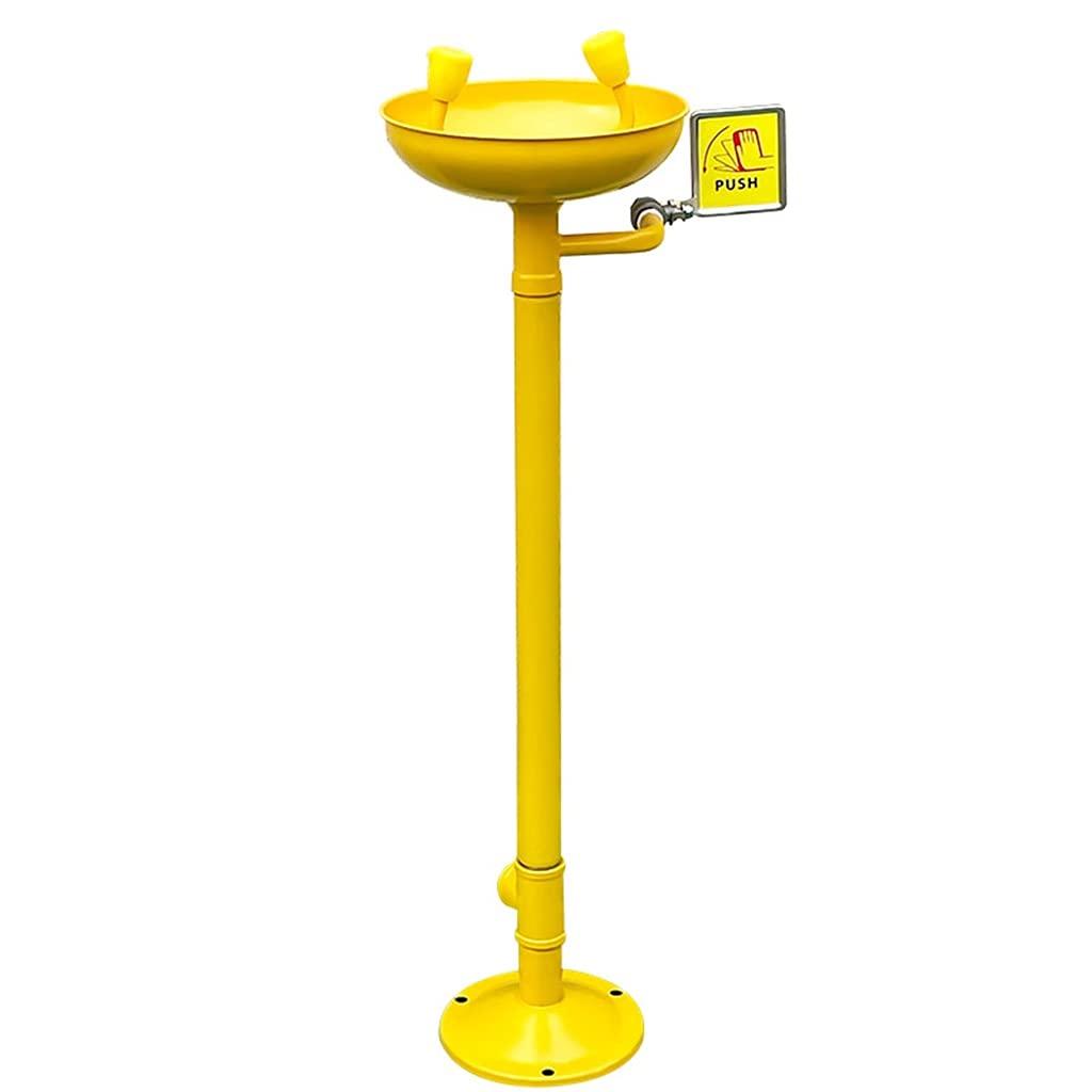 Station de lavage oculaire sur pied en acier inoxydable 304 avec pédale pour usines