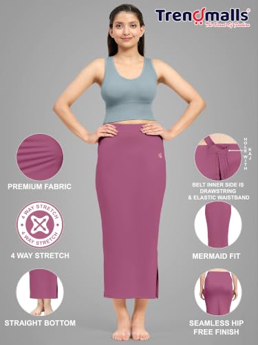 Image of TRENDMALLS Women's Polyester Spandex Stretchable Straight Saree Shapewear Petticoat for Women, Cotton Blended, Skirts for Women, Saree Shaper