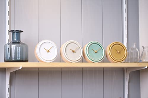 Sugy Tile Wood Clock,4.5 Inch,Ceramic,Analog Wall Clock,Cool,Natural,Modern,Japan (Gray) #TOP3