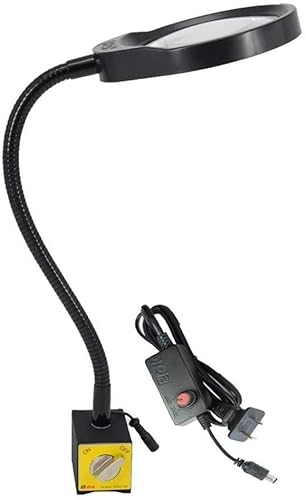 HWSY Loupe 3X / 5X / 8X / 10X Lampe à LED Base magnétique Ajustable Processus mécaniques Loupe avec lumière LED