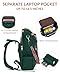 SYTRAH Leather Laptop Backpack for Women Designer Laptop Bag, 16.5 inch Travel Computer Backpacks Purse with Tassel for Work Business with Satchel Purse Green