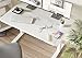 Claiks Glass Standing Desk with Drawers, 48×24 Inch Adjustable Stand Up Desk, Quick Install Home Office Computer Desk with USB Ports, White