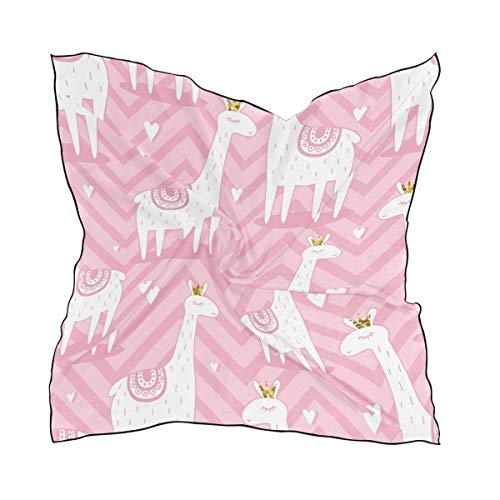Preisvergleich Produktbild Alarge Seidenschal, quadratisch, geometrische Tiere, Alpaka, Chevron, Sonnenschutz, leicht, weich, für Frauen und Mädchen