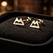 Mountain Stud Earrings – Stainless Steel Minimalist Studs for Women, Gold & Silver Models for Hikers, Climbers, Mountaineer and Outdoor Lovers, Handmade in USA, Durable, Hypoallergenic Safe for Sensible Ears (Gold 3)