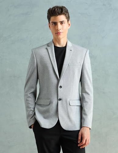 Image of Arrow Men's Zero Calorie Slim Fit Textured Blazer