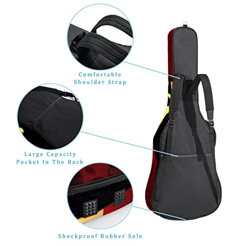 Housse imperméable pour guitare acoustique avec double bandoulière et poche Motif rétro, Multicolore 10., 42.9×16.9×4.7… - Les Beatles, Paul McCartney, John Lennon, RIngo Starr, George Harrison Housse imperméable pour guitare acoustique avec double bandoulière et poche Motif rétro, Multicolore 10., 42.9x16.9x4.7… – Image 4
