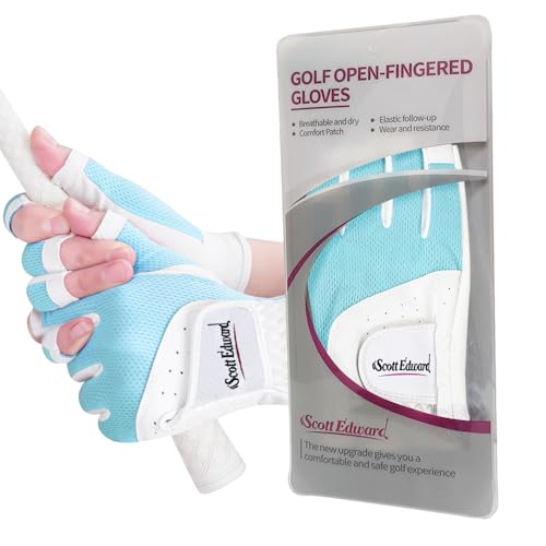 Scott Edward Women's Golf Gloves, Blue, 19, Open-Finger, 2 Pack - image 3