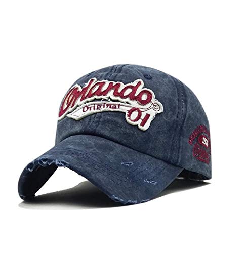 XibeiTrade Gorra de béisbol de algodón de sarga lavada para hombre y mujer, sombrero ajustable para papá, Azul / Patchwork, Medium Cover