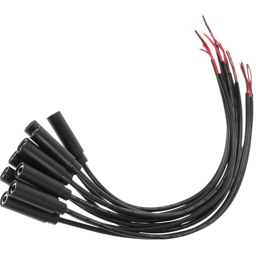 LAPYAPPE 10個 モノラルメスジャック ケーブル 修理用高耐久製 ワイヤー接続対応 ヘッドホンマイク延長線 ブラック