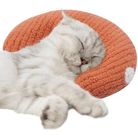 T'CHAQUE Cat Pillow, Dog Neck Pillow Anxiety Relief, Comfort Cat Pillows for Indoor Cats， Ultra Soft Dog Calming Pillow Bed, Half Donut Cuddler Sleeping Improve Pillow Pet for Upper Spine Support Cover