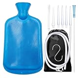2L Enema Bag Kit With 6Ft Silicone Hose, 7Pcs Nozzle Colon Tube, Hot Water Bottle Coffee Bucket Kit for Cleansing, BPA Free for Men Women Constipation Detox Shower Feminine Douche