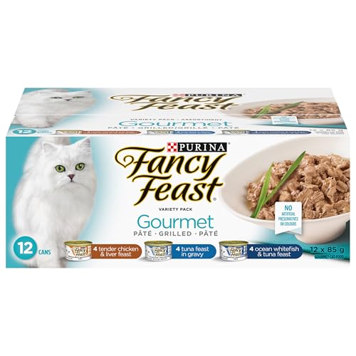 Fancy Feast Wet Cat Food, Gourmet Variety Pack 3 Flavours - 85 g Can (12 Pack) image 1