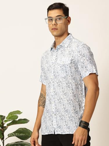 Image of Thomas Scott Men's | Printed | Half Sleeve | Regular Fit | Rayon | Spread Collar | Casual Shirt