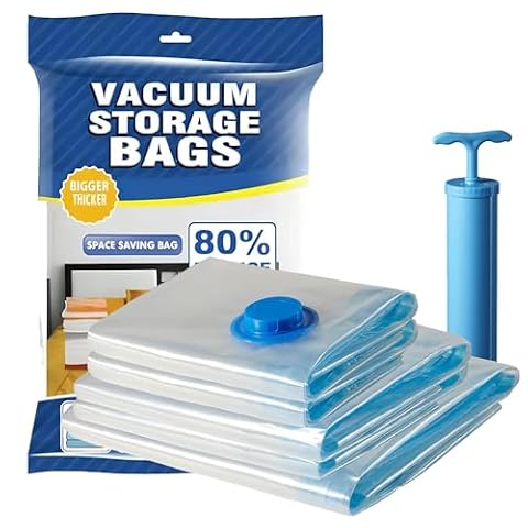 DALUCI Vacuum Storage Bags for Clothes Travel Bedding with Pump Pack of 6