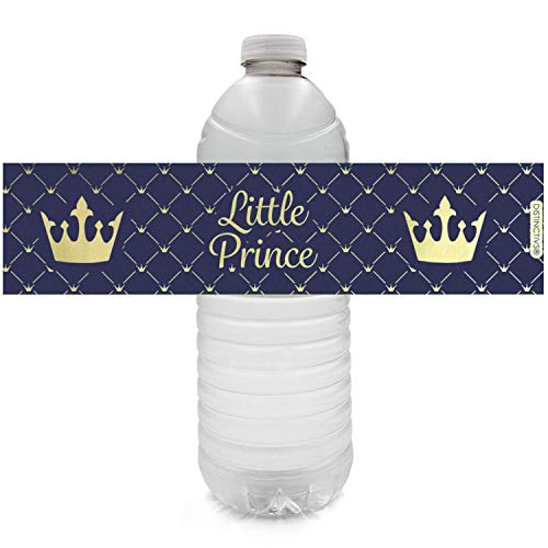 Buy Royal Prince Baby Shower Water Bottle Labels Shiny Foil 24