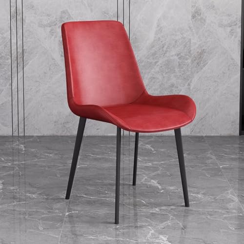 YJFFQ ダイニングチェア おしゃれ 一人用 椅子 クッション 北欧イス ワインレッド レザー 北欧 モダン ダイニングチェアー 大人 カフェチェアー シンプル ヴィンテージ チェア イス 食卓椅子 リビングチェア ダイニング チェアー ビンテージ 52