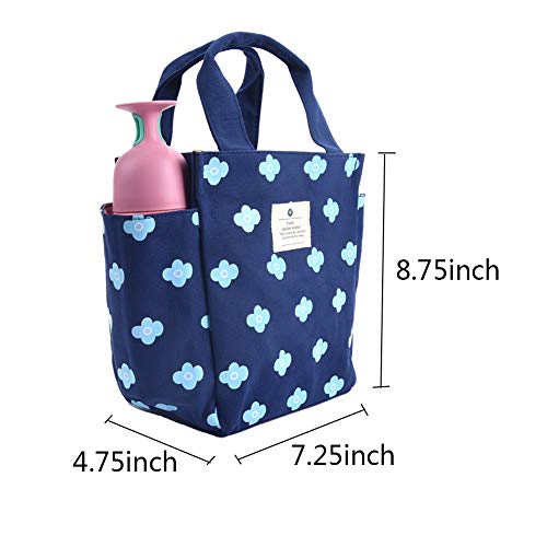 Small Lunch Bag Box Tote Handbag With Water Bottle Holder For Women Mom Snack Bag(Flower Print) #TOP1