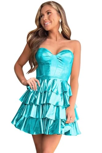 10 Best Olivia Rodrigo Halloween Costume Ideas to Slay This Spooky Season 34 Strapless Tiered Homecoming Dresses Metallic Satin Short Prom Dre...