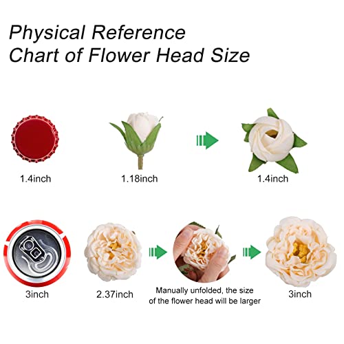 Artificial Peonies Silk Flowers, Beige Faux Peony Bouquet 4 Bundles Florals Arrangements Decor For Farmhouse Home Boho Wedding Table Centerpiece, Fake Plastic Flowers Bulk For Vase Decoration (Beige) #TOP6