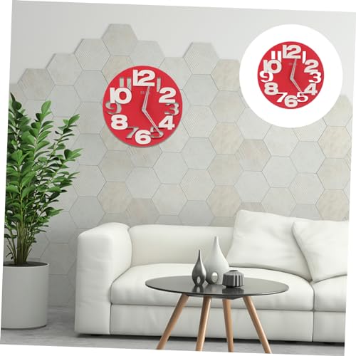 Horloge murale rouge pour bureau et espaces de travail - 8