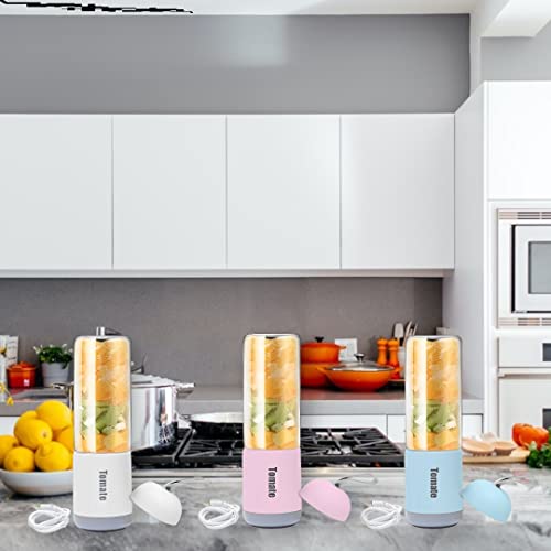 Mini Mixer Liquidificador 6 Laminas Portátil Blender Personal USB 330ml Com Jarra De Vidro Para Suco