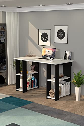 Schreibtisch Buche HOMCOM L-förmiger Schreibtisch, Vielseitiger