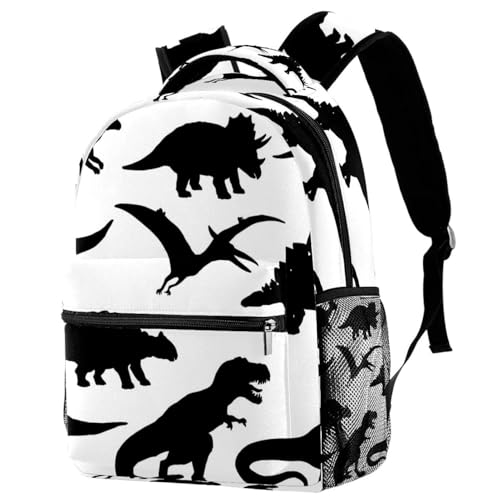 Sac de voyage décontracté dinosaure noir, le compagnon robuste pour le collège et les loisirs