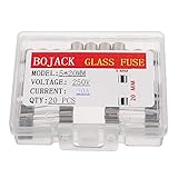 BOJACK 5x20mm 20 A 20 amp 250 V 0.2x0.78 Inch F20AL250V Fast Blow Glass Fuses(Pack of 20 Pcs)